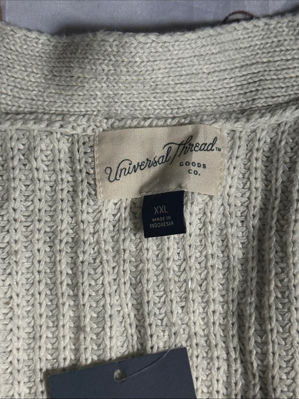 Universal Thread Cream Ribbed Button-Front Knit Vest - Picture 3 of 5